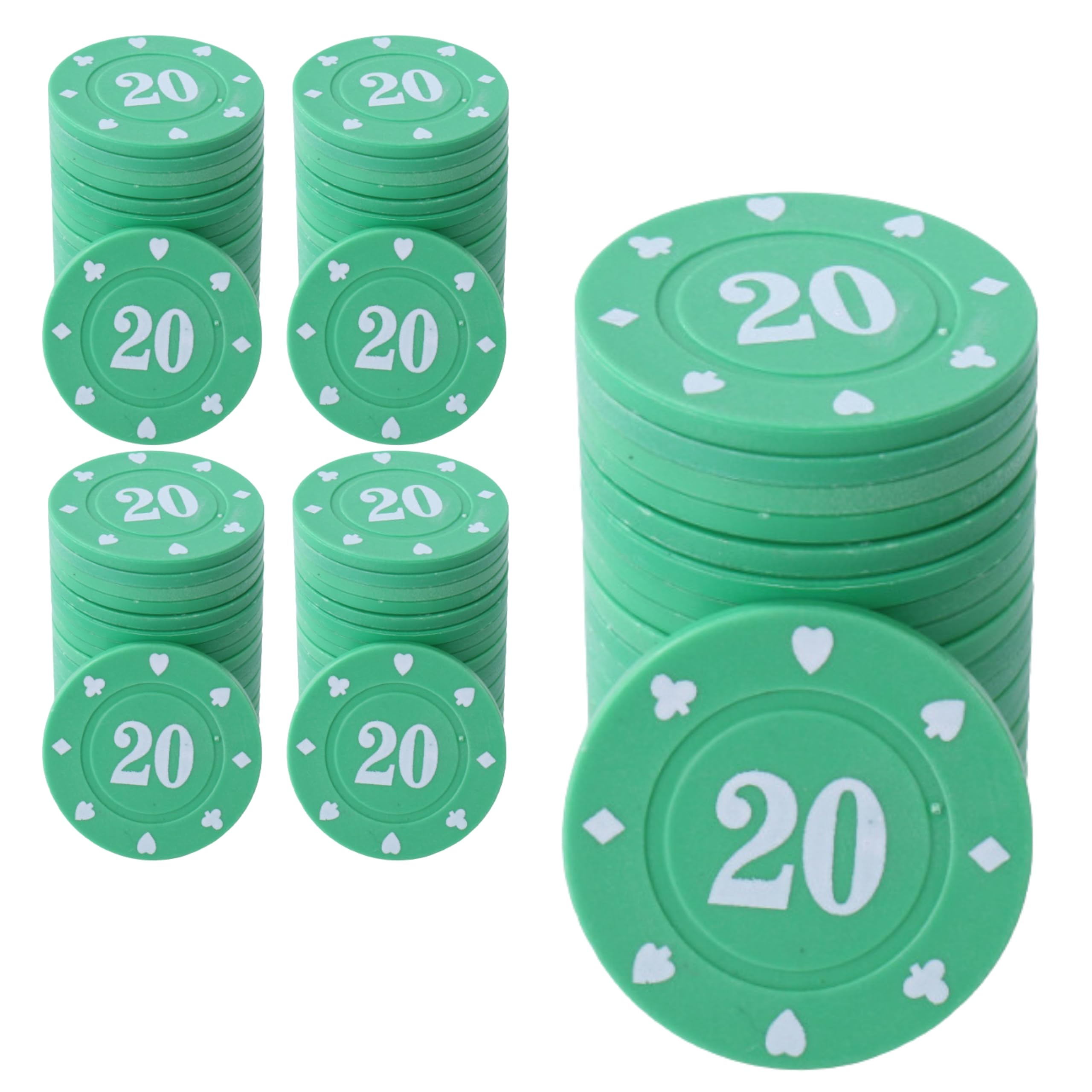 Amazon | East Leaf ポーカーチップ カジノチップ 20 面値 単品 100枚